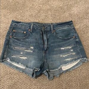 American Eagle high rise festival denim shorts